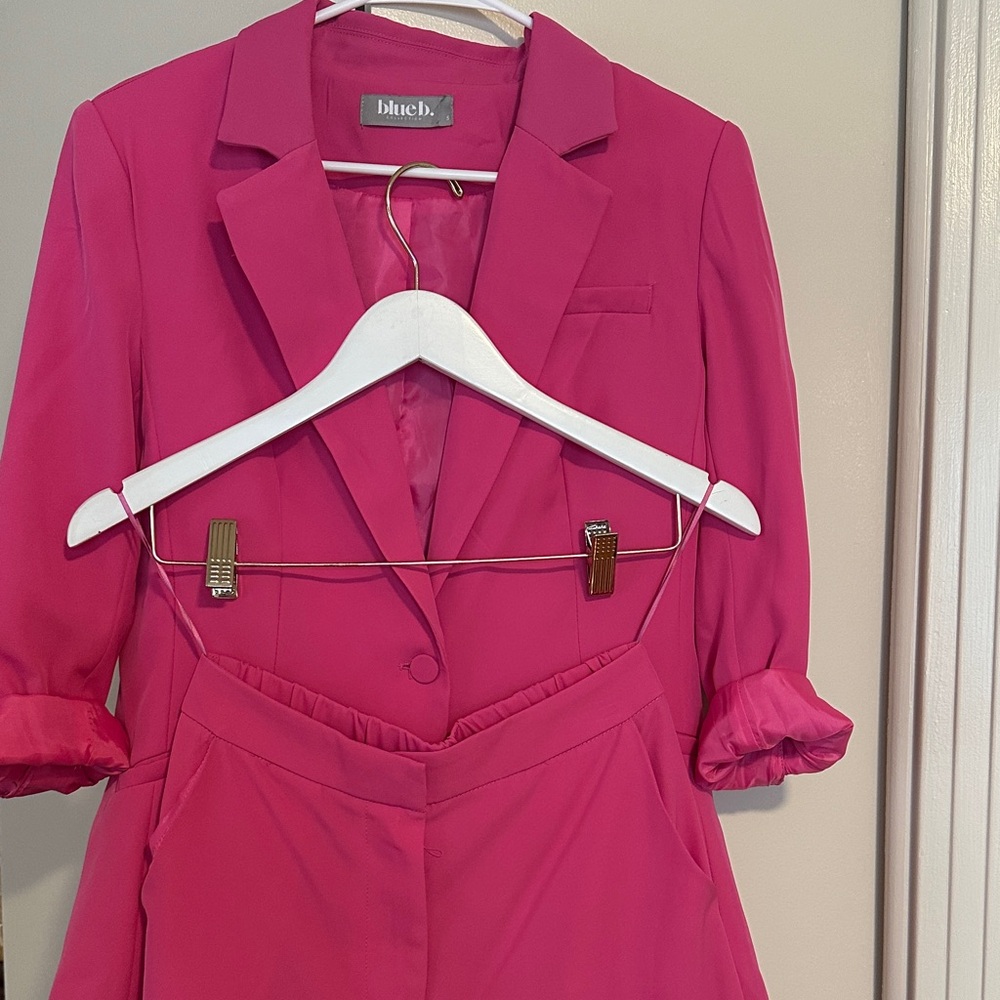 Blush Women's Vibrant Pink Suit Jacket Set